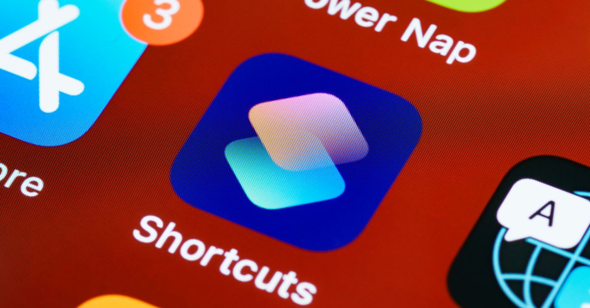 Detailed close-up of smartphone home screen displaying app icons like Shortcuts and Power Nap.
